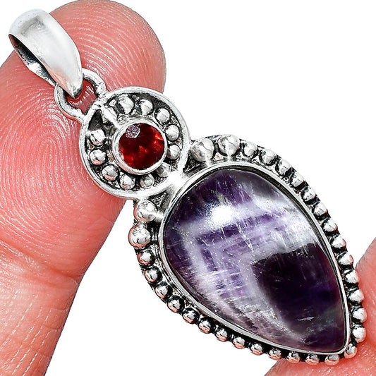 Natural Chevron Amethyst & Garnet Pendant P-1500 SDP152854