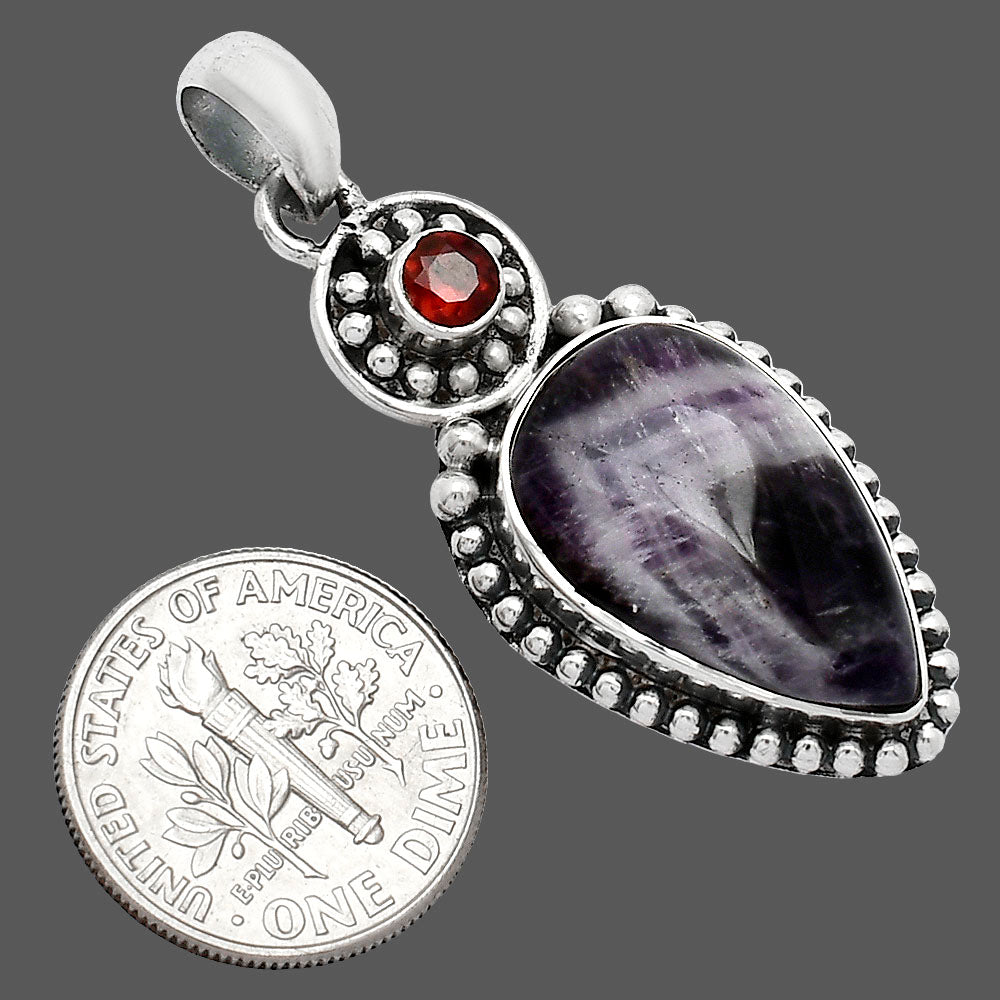 Natural Chevron Amethyst & Garnet Pendant P-1500 SDP152854