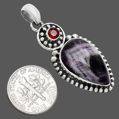 Natural Chevron Amethyst & Garnet Pendant P-1500 SDP152854