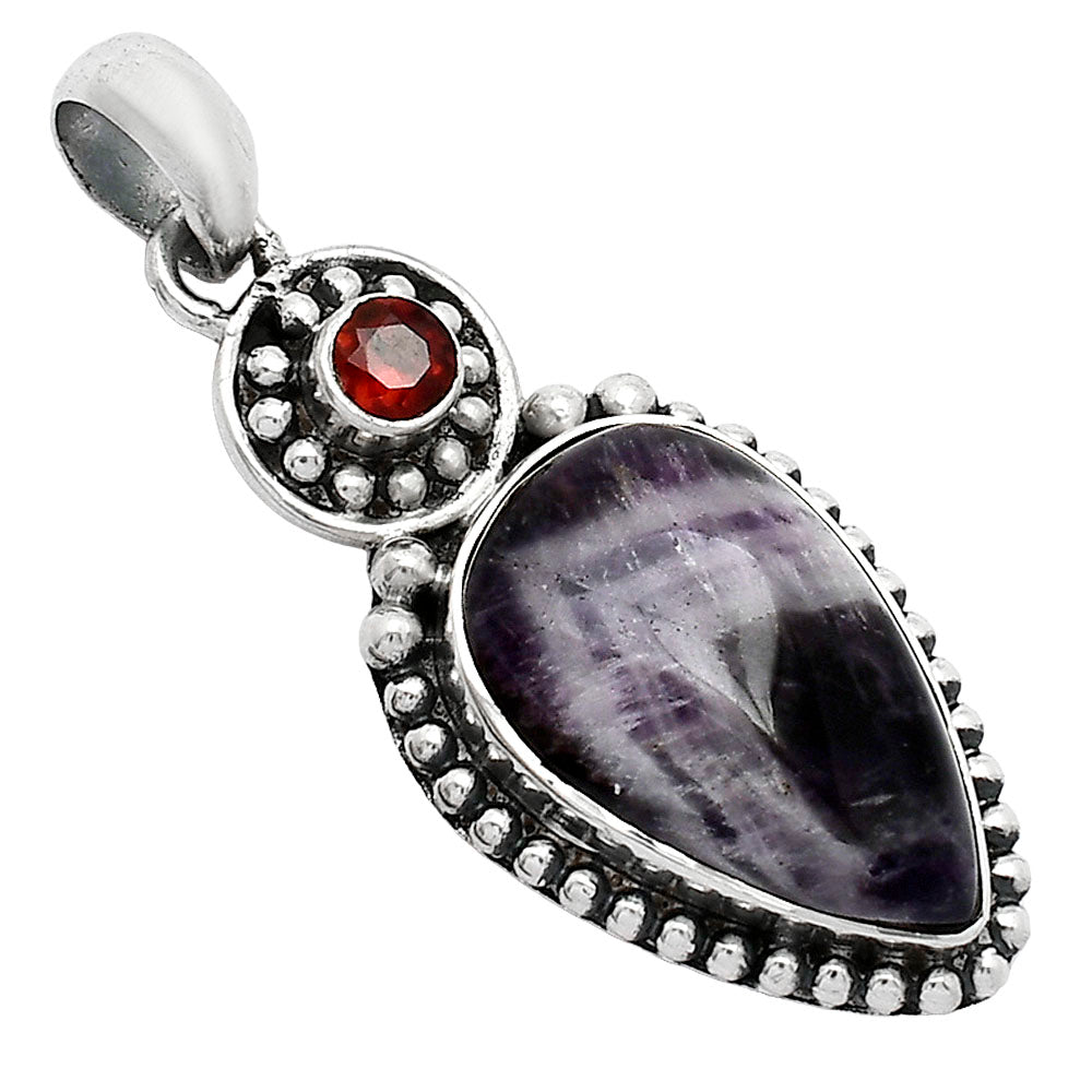 Natural Chevron Amethyst & Garnet Pendant P-1500 SDP152854