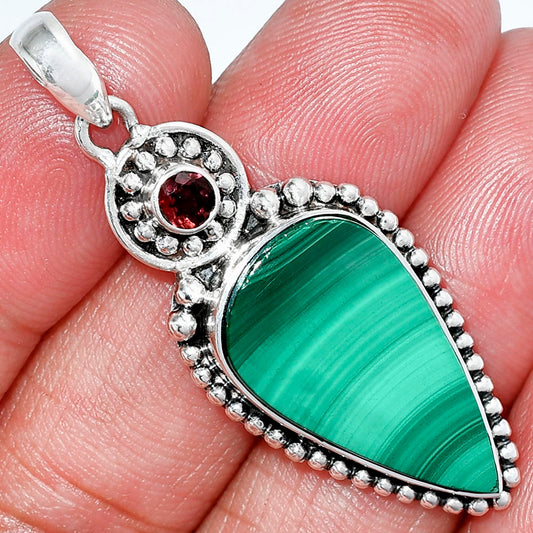 Malachite Eye - Congo & Garnet Pendant P-1500 SDP152859