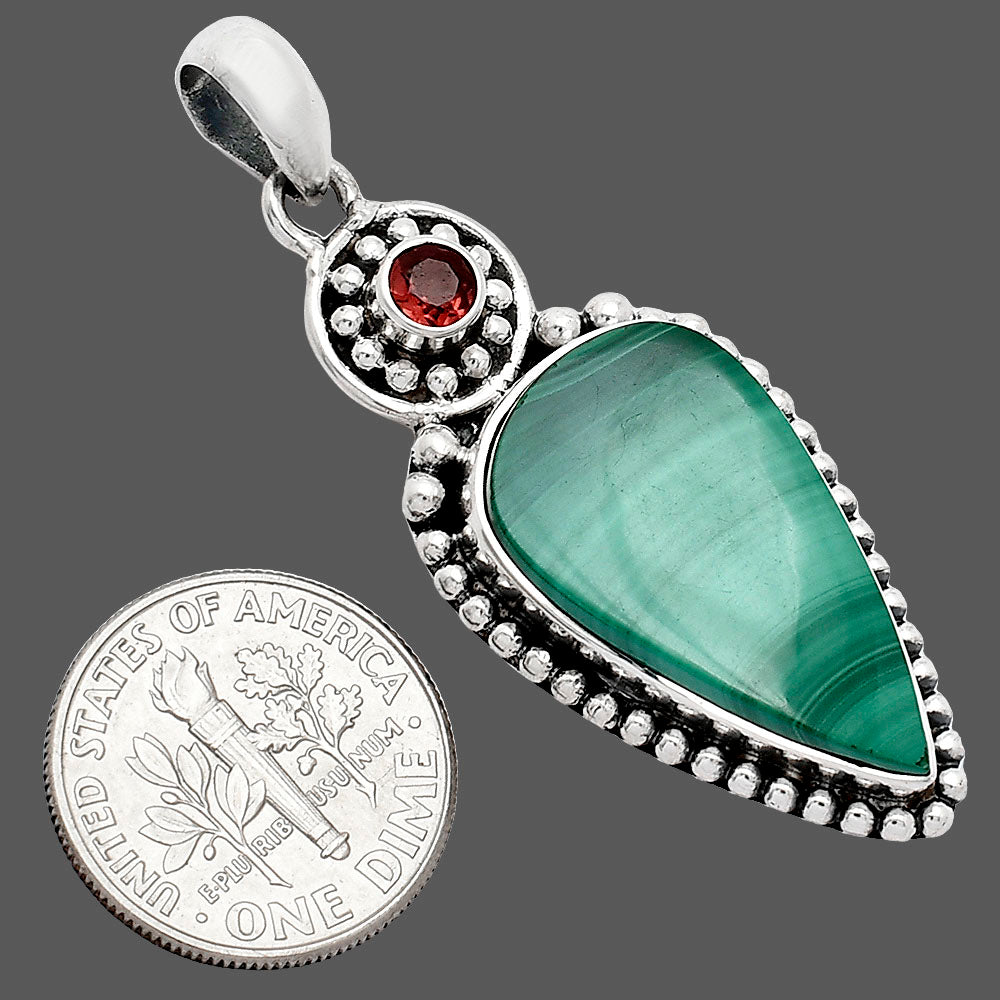 Malachite Eye - Congo & Garnet Pendant P-1500 SDP152859