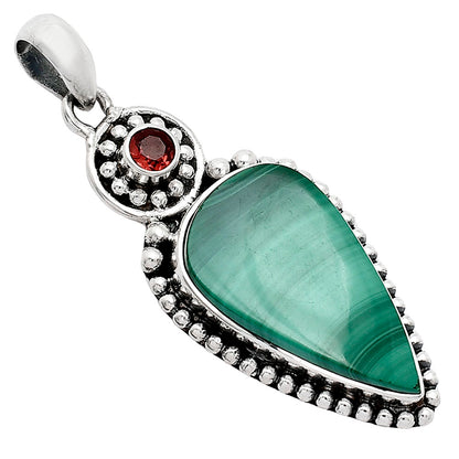 Malachite Eye - Congo & Garnet Pendant P-1500 SDP152859