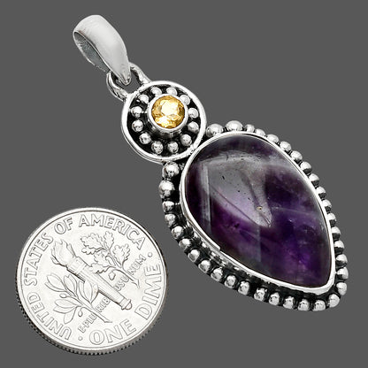 Natural Chevron Amethyst & Citrine Pendant P-1500 SDP152860