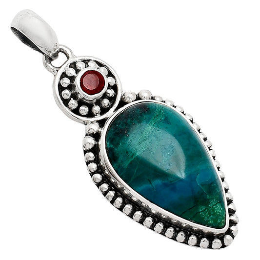 Natural Peruvian Opalina & Garnet Pendant P-1500 SDP152867