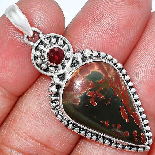 Natural Cherry Creek & Garnet Pendant P-1500 SDP152870