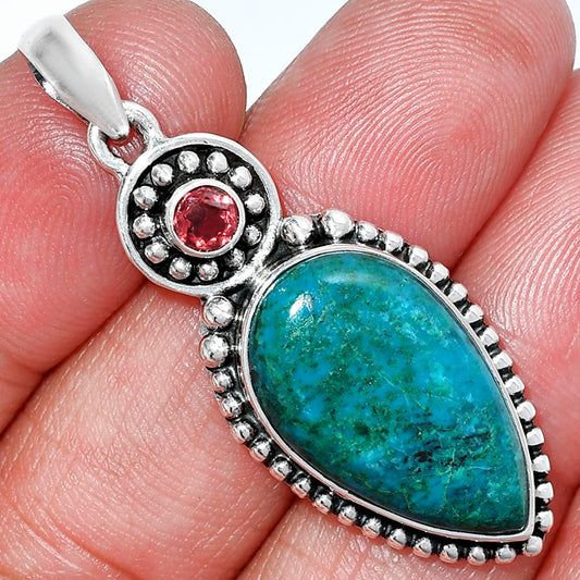 Natural Peruvian Opalina & Garnet Pendant P-1500 SDP152873