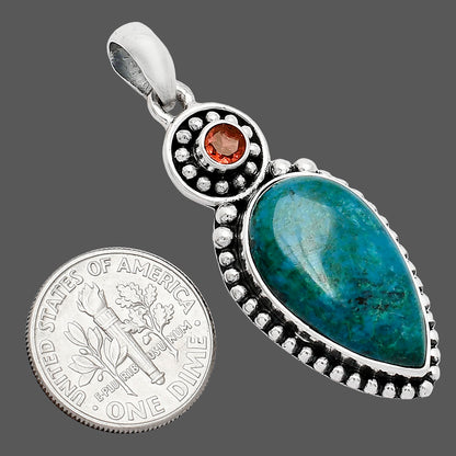 Natural Peruvian Opalina & Garnet Pendant P-1500 SDP152873