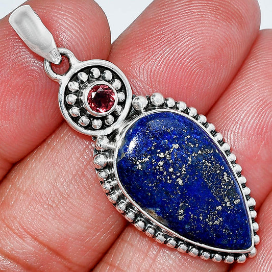 Lapis Lazuli - Afghanistan & Garnet Pendant P-1500 SDP152882