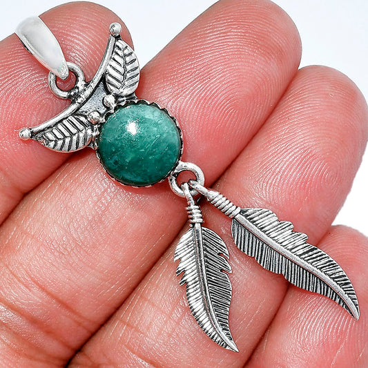 Feather - Natural Green Aventurine Pendant P-1284 SDP152908