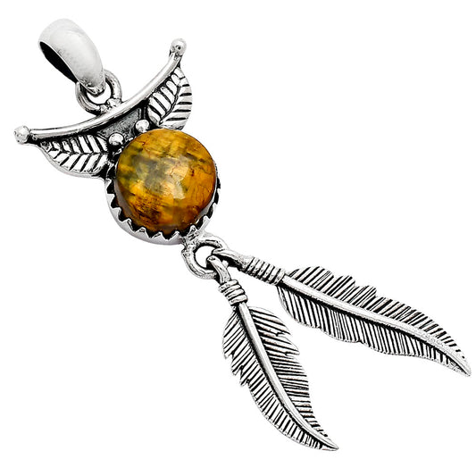 Feather - Natural Nellite Pendant P-1284 SDP152916