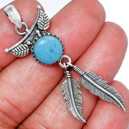 Feather - Natural Angelite Pendant P-1284 SDP152918