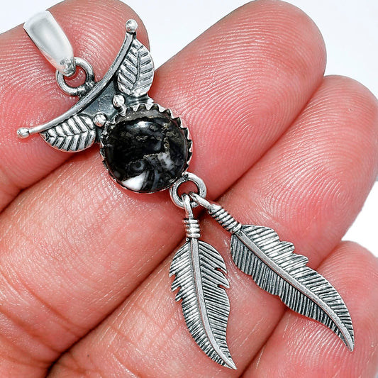 Feather - Mexican Cabbing Fossil Pendant P-1284 SDP152921