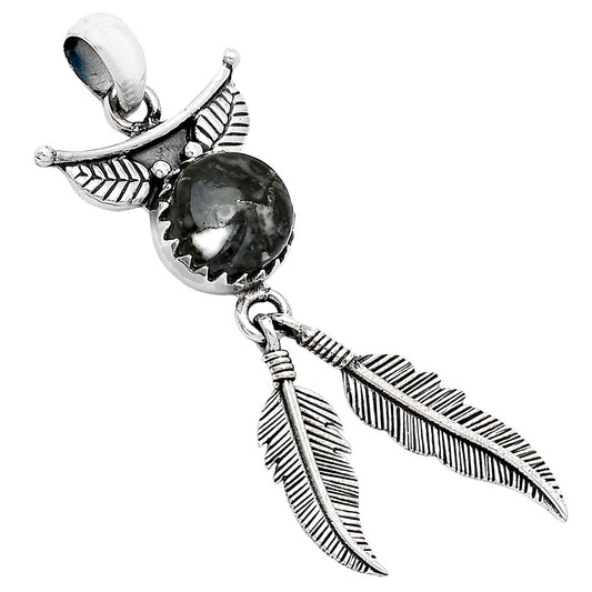 Feather - Mexican Cabbing Fossil Pendant P-1284 SDP152921