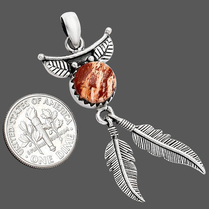 Feather - Natural Snake Skin Jasper Pendant P-1284 SDP152923