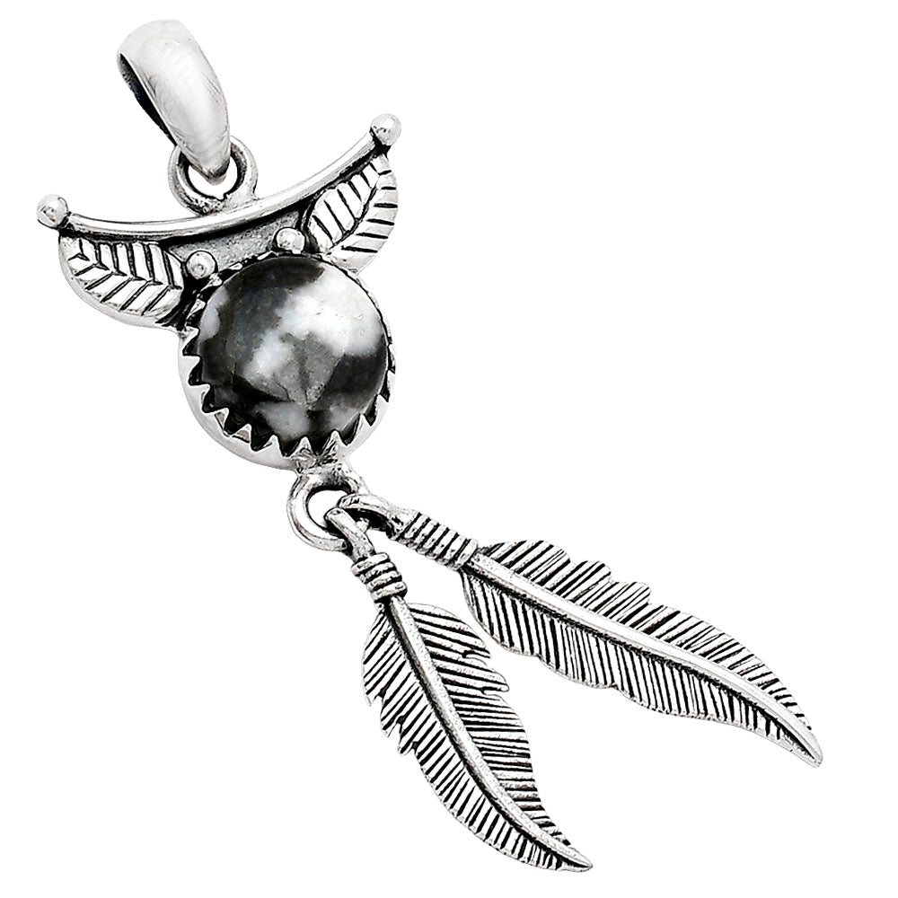 Feather - Mexican Cabbing Fossil Pendant P-1284 SDP152933