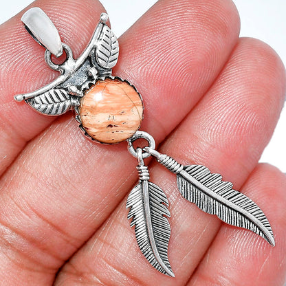 Feather - Natural Snake Skin Jasper Pendant P-1284 SDP152941