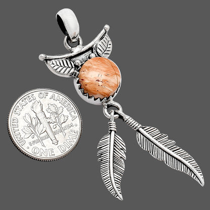 Feather - Natural Snake Skin Jasper Pendant P-1284 SDP152941