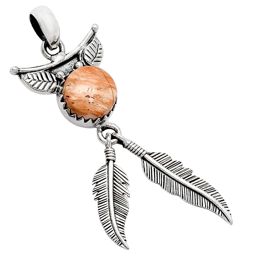 Feather - Natural Snake Skin Jasper Pendant P-1284 SDP152941