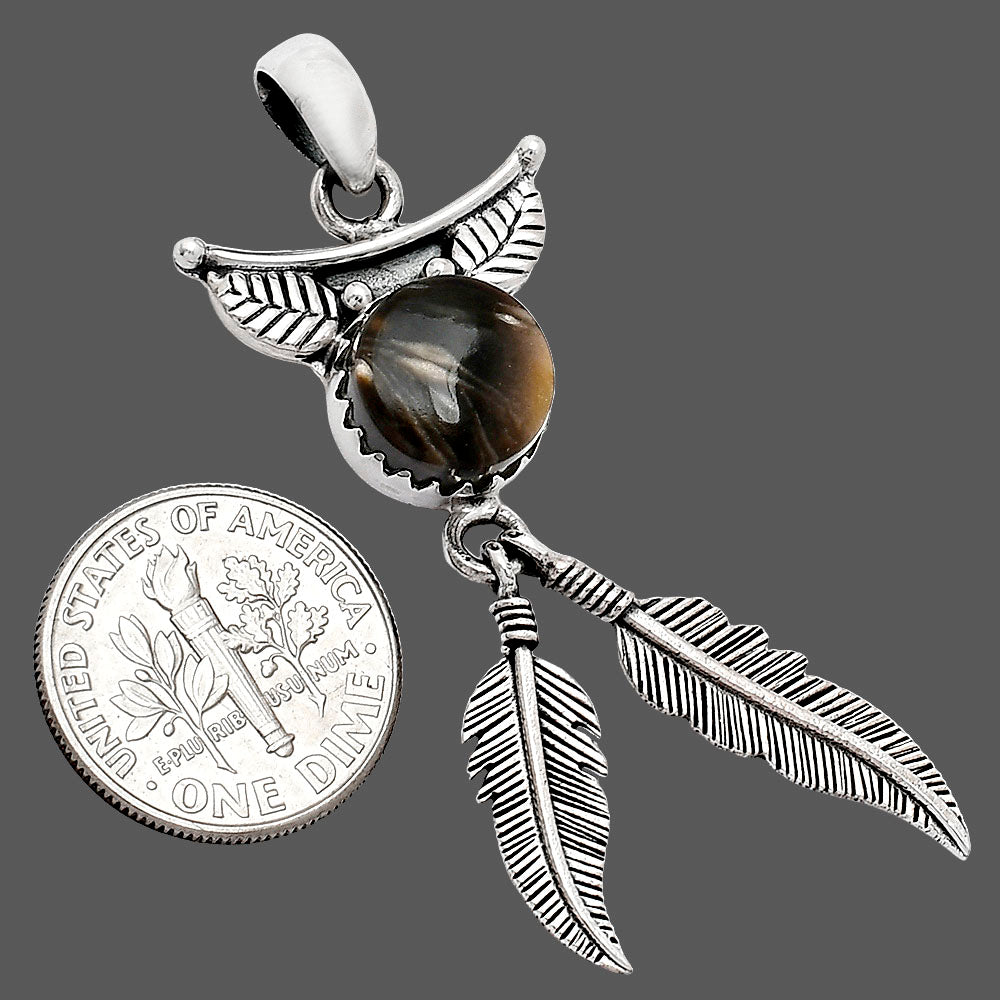 Feather - Natural Bat Cave Jasper Pendant P-1284 SDP152946