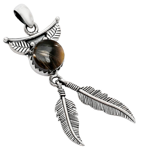 Feather - Natural Bat Cave Jasper Pendant P-1284 SDP152946