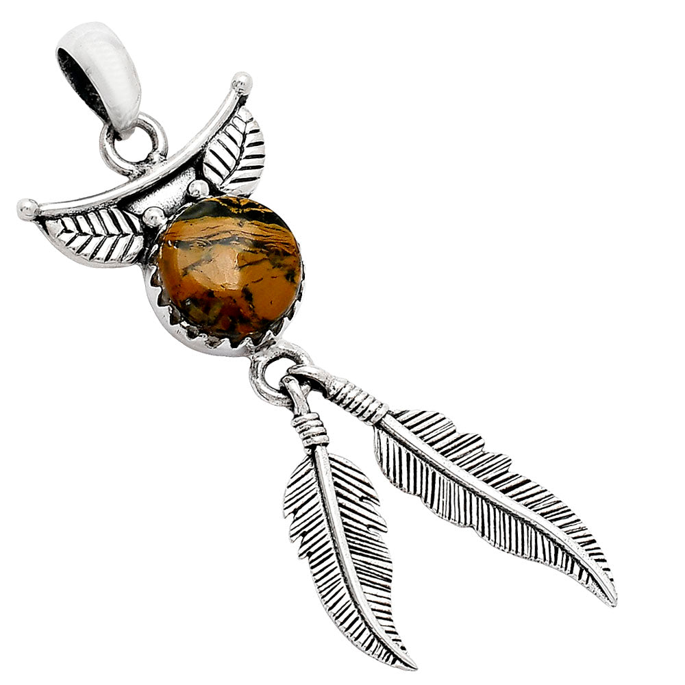 Feather - Turkish Rainforest Chrysocolla Pendant P-1284 SDP152947