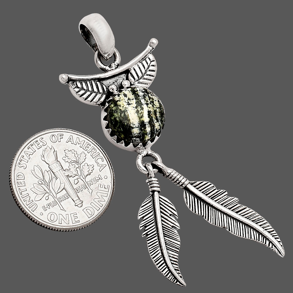 Feather - Natural Chrysotile Pendant P-1284 SDP152955