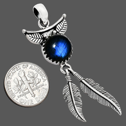 Feather - Blue Fire Labradorite Pendant P-1284 SDP152964