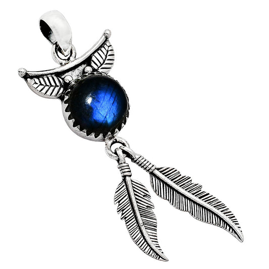 Feather - Blue Fire Labradorite Pendant P-1284 SDP152964