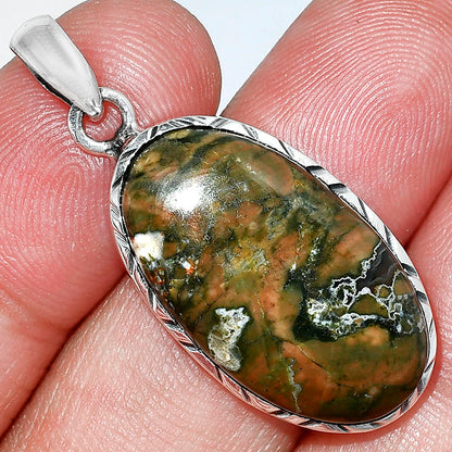Natural Rhyolite - Rainforest Jasper Pendant P-1079 SDP153010