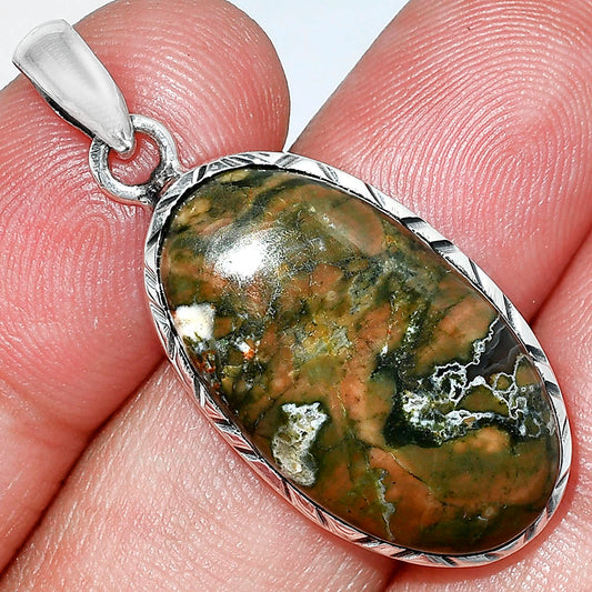 Natural Rhyolite - Rainforest Jasper Pendant P-1079 SDP153010