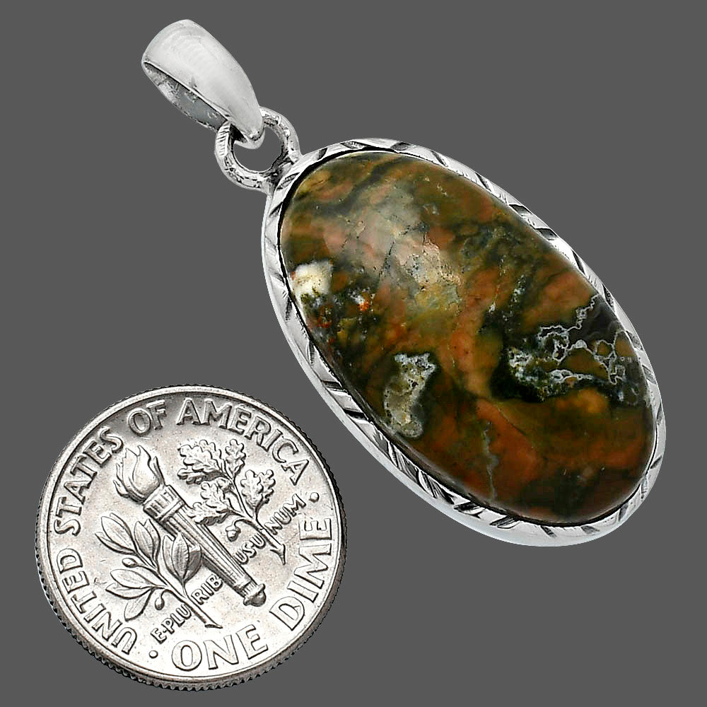 Natural Rhyolite - Rainforest Jasper Pendant P-1079 SDP153010