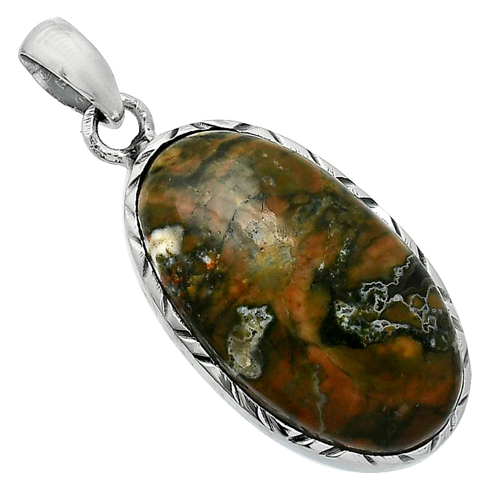Natural Rhyolite - Rainforest Jasper Pendant P-1079 SDP153010