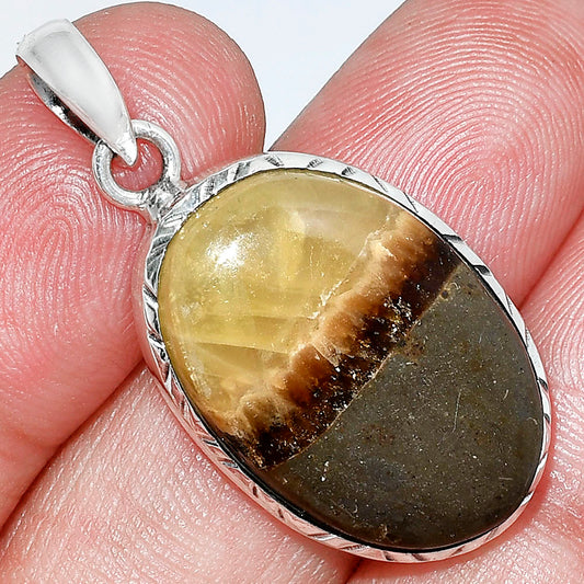 Natural Yellow Septarian Pendant P-1079 SDP153018
