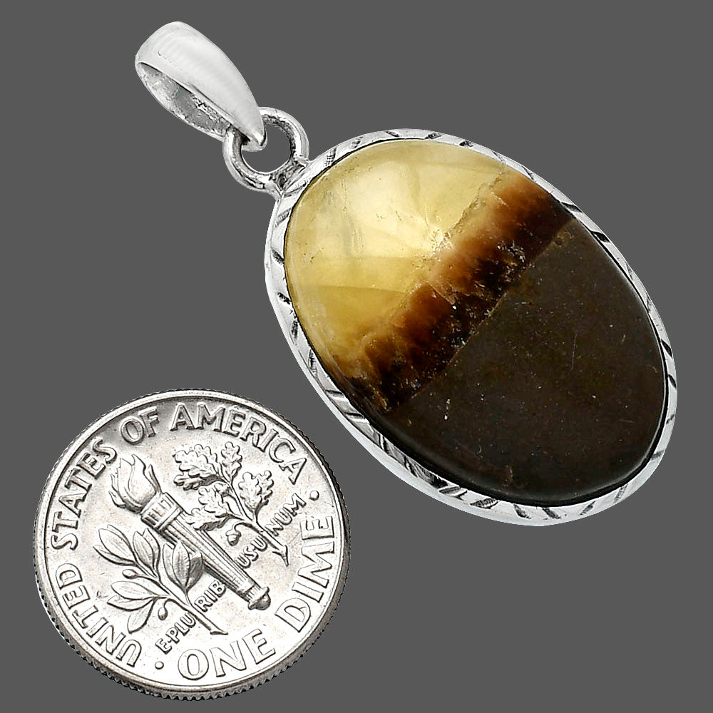 Natural Yellow Septarian Pendant P-1079 SDP153018