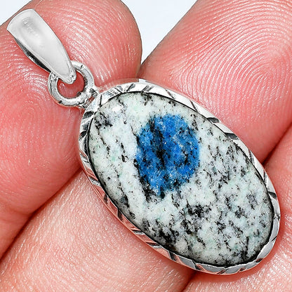 Natural K2 Blue - Azurite In Quartz Pendant P-1079 SDP153032