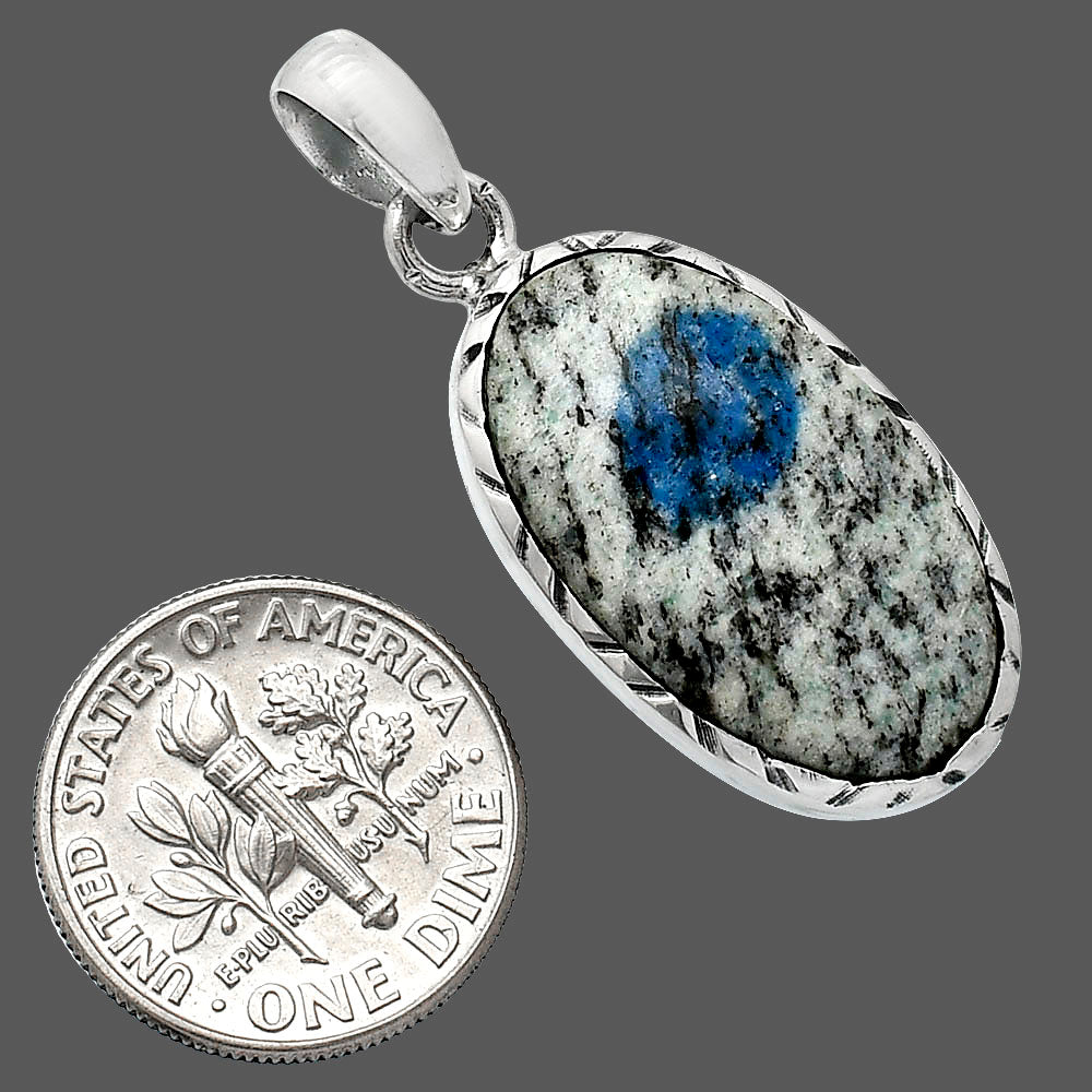 Natural K2 Blue - Azurite In Quartz Pendant P-1079 SDP153032