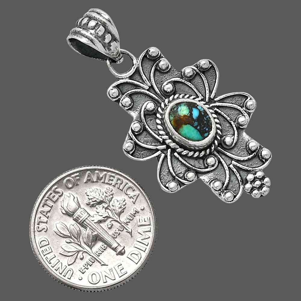 Natural Lucky Charm Tibetan Turquoise Pendant P-1558 SDP153082