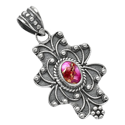 Natural Kingman Pink Dahlia Turquoise Pendant P-1558 SDP153121
