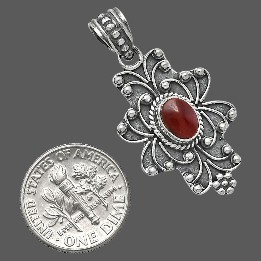 Natural Red Mookaite Pendant P-1558 SDP153131