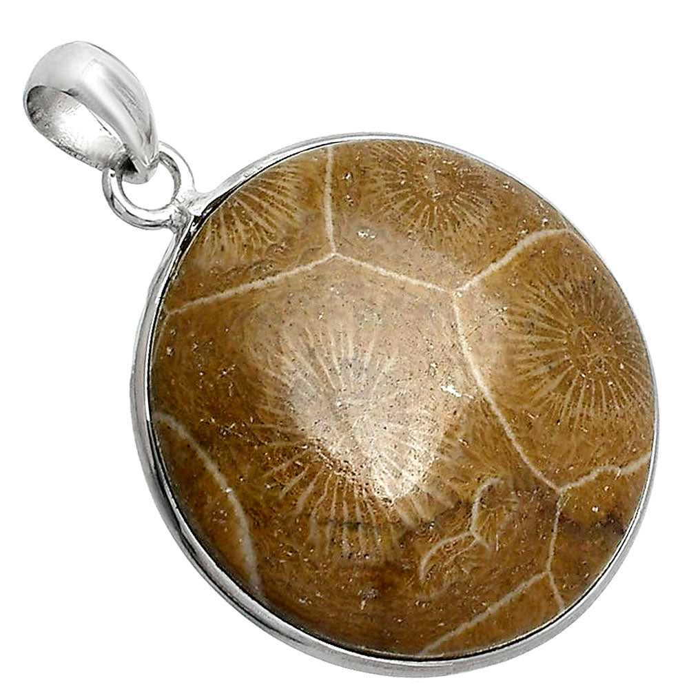 Natural Flower Fossil Coral Pendant P-1001 SDP153324
