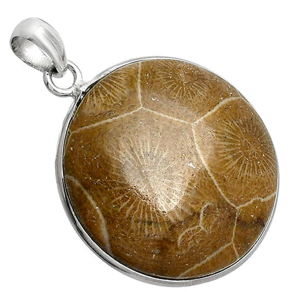 Natural Flower Fossil Coral Pendant P-1001 SDP153324