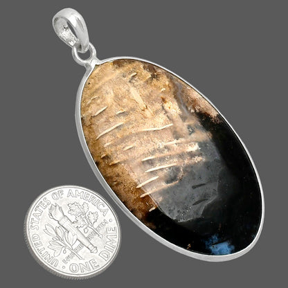Natural Black Root Plume Agate Pendant P-1001 SDP153637