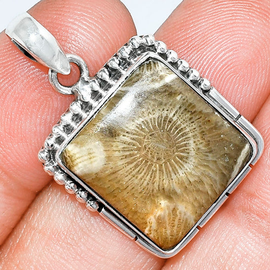 Natural Flower Fossil Coral Pendant P-1058 SDP153778