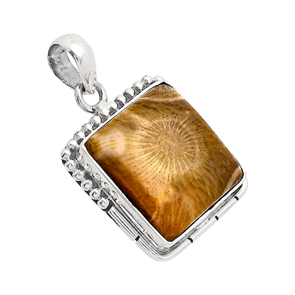 Natural Flower Fossil Coral Pendant P-1058 SDP153778