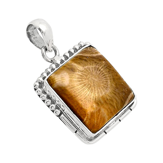 Natural Flower Fossil Coral Pendant P-1058 SDP153778