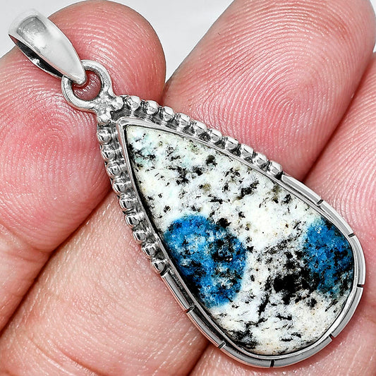 Natural K2 Blue - Azurite In Quartz Pendant P-1058 SDP153853
