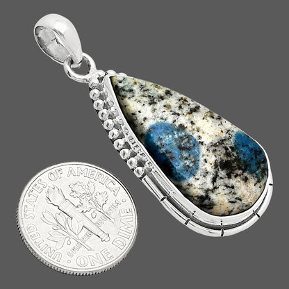 Natural K2 Blue - Azurite In Quartz Pendant P-1058 SDP153853