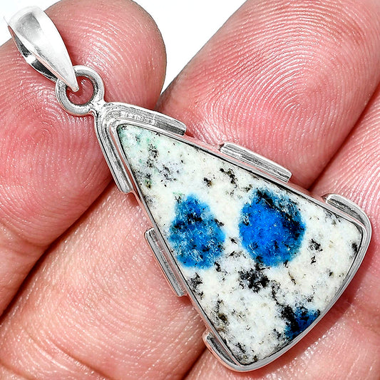 Natural K2 Blue - Azurite In Quartz Pendant P-1072 SDP153904