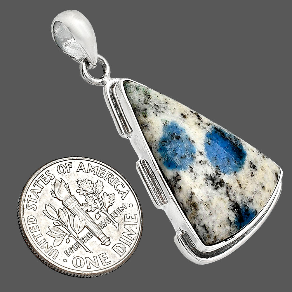 Natural K2 Blue - Azurite In Quartz Pendant P-1072 SDP153904
